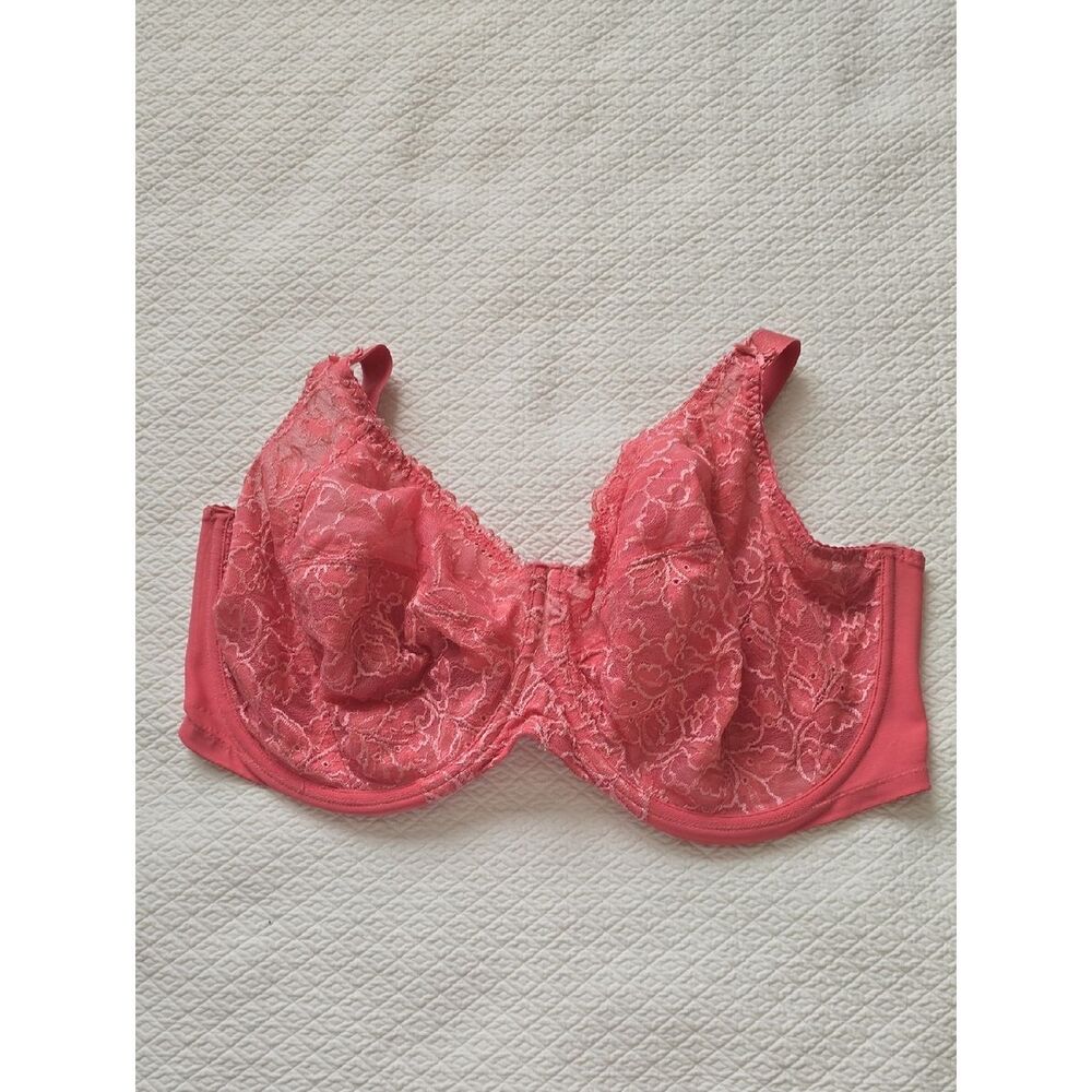 Elomi Full Figure Lace Underwire Bra in Coral‎ Pink 100FF